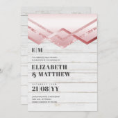 グラムロセゴールドDECOウェディング招待シックモダン (正面/裏面)