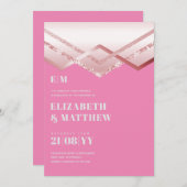 グラムロセゴールドDECOウェディング招待シックモダン (正面/裏面)