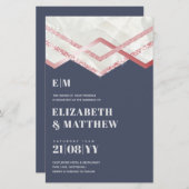 グラムロセゴールドDECOウェディング招待シックモダン (正面/裏面)