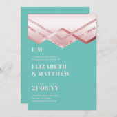 グラムロセゴールドDECOウェディング招待シックモダン (正面/裏面)