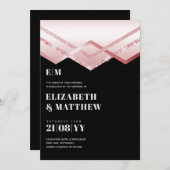 グラムロセゴールドDECOウェディング招待シックモダン (正面/裏面)