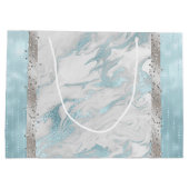 グラムロビンスエッグブルーアンドシルバー抱き枕 ラージペーパーバッグ (裏面)