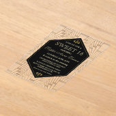 グラムローアリング20sギャツビー素晴らしアールデコスウィート16 アクリル招待状 (レイダウン)