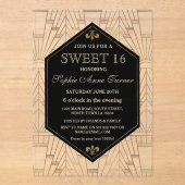 グラムローアリング20sギャツビー素晴らしアールデコスウィート16 アクリル招待状 (正面)