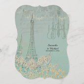 グラムヴィンテージパリパリスタイリッシュス結婚ズ 招待状 (正面/裏面)