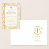 グラム実在金箔アールデコ卒業パーティー 箔カード (ディスプレー)