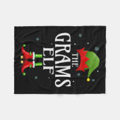 グラム小妖精や小人クリスマスマッチングファミリーグループクリスマスパー フリースブランケット (正面(横))