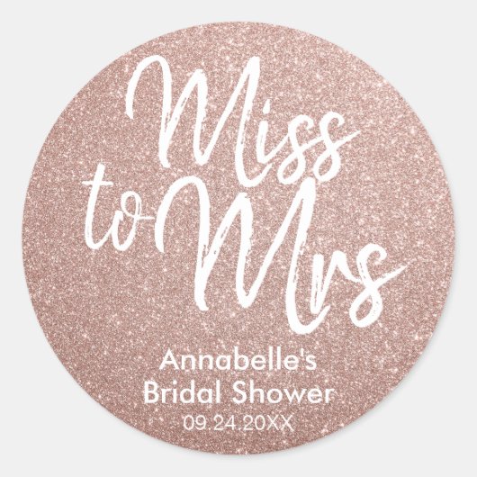 グラム恋しく思ピンクローズ金ゴールドブライダルシャワーへ ラウンドシール (正面)