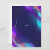 グラム抽象芸術ネオンパープルブルー金ゴールドブライダルシャワー 招待状 (裏面)