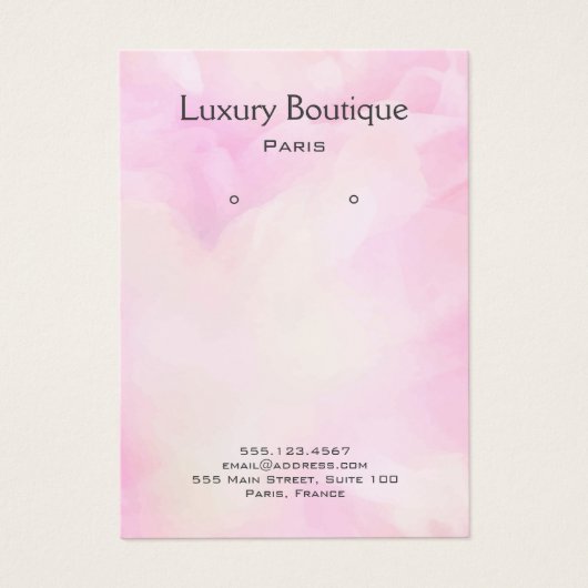 グラム水彩ピンクジュエリーイヤリングディスプレイ (正面)