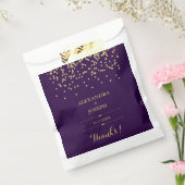 グラム深いパープルと金ゴールド紙吹雪結婚ズ フェイバーバッグ (封をした状態)