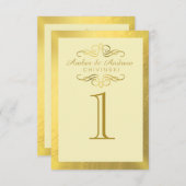 グラム渦巻形のが金箔のテーブルカードを飾る|アイボリー 招待状 (正面/裏面)