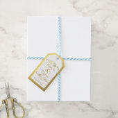 グラム渦巻形のフローリッシュ金箔ありがとう ギフトタグ (より糸付き)