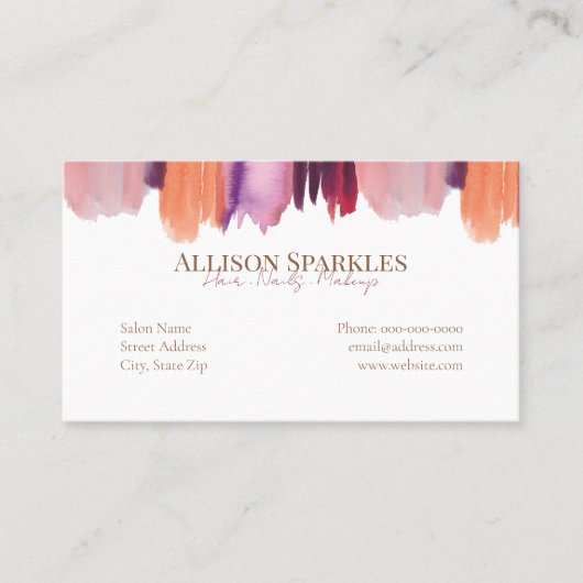 グラム爪、 ネイルポーランドアートマニキュアサロン名刺 名刺 (正面)