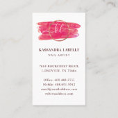 グラム爪、 ネイルポーランドボトルブラシストローク爪、 ネイルロイヤリティ 名刺 (裏面)
