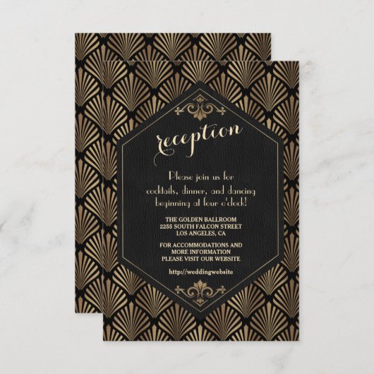 グラム王室のローアリング20のアールデコ結婚詳細 エンクロージャーカード (正面/裏面)