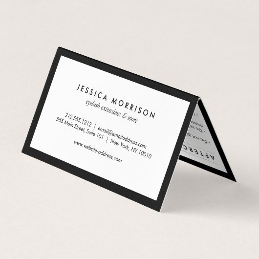 グラム睫毛クラシックサロンアフターケア 名刺 (裏面)