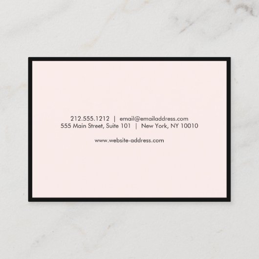 グラム睫毛クラシックサロンピンクアフターケア 名刺 (裏面)