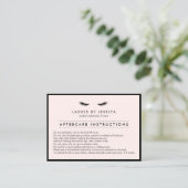 グラム睫毛クラシックサロンピンクアフターケア 名刺 (スタンド正面)