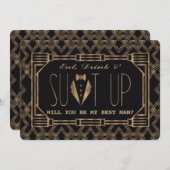 グラム素晴らしが私の花婿介添人になる 招待状 (正面/裏面)