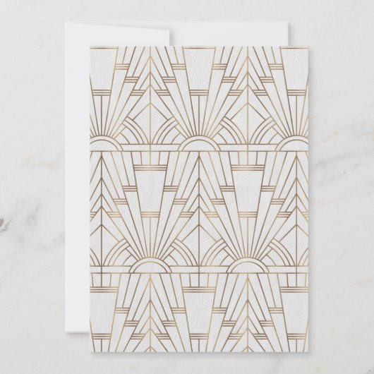 グラム素晴らしギャツビー白アールデコ20結婚s 招待状 (裏面)