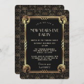 グラム素晴らし金ゴールドギャツビー20s大晦日パーティー 招待状 (正面/裏面)