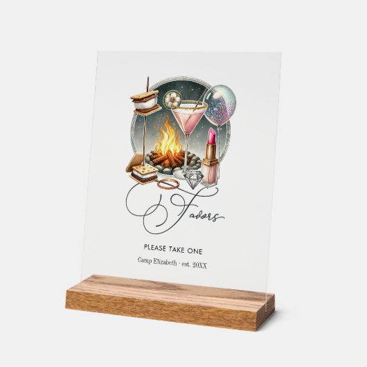 グラム素朴シックキャンプブライドウィズィーズ アクリルサイン (傾斜)