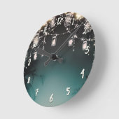 グラム素朴パームツリーズ&メイスンジャールライト ラウンド壁時計 (傾斜)