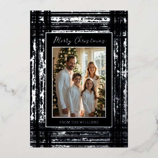 グラム素朴フォイルクリスマスカードテンプレートカスタム 箔シーズンカード (正面)