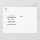 グラム素朴フラワーズ&〔雄ジカの〕枝角ボホSave the Date 案内ポストカード (裏面)