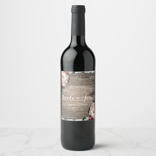 グラム素朴フローラウッド&レースバーン結婚ズワイン ワインラベル (正面)
