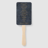 グラム素朴ブルー金ゴールド結婚式 プログラム ハンドファン (裏面)