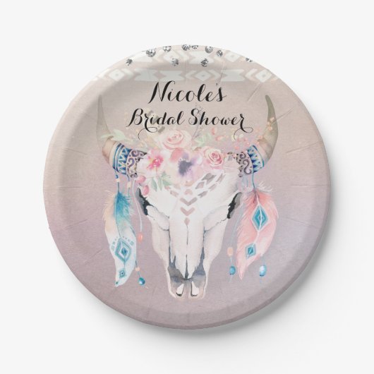 グラム素朴ボホフローラカウスカルシックパーティー ペーパープレート (正面)