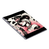 グラム素朴女性のカーボーイピンクスパークルコウィドプリント ノートブック (右側)