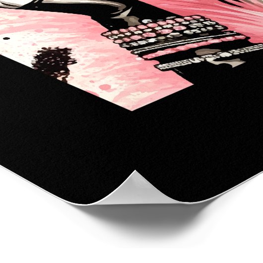 グラム素朴女性のカーボーイピンクスパークルコウィドプリント ポスター (角)