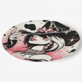 グラム素朴女性のカーボーイピンクスパークルコウィド誕生日 ペーパープレート (アングル)