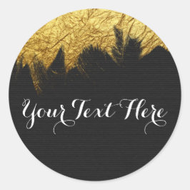 グラム絵を描金ゴールドオンブラック – スチリモダンストブティック ラウンドシール