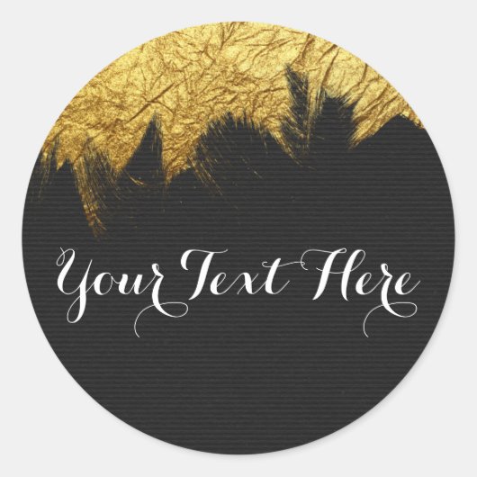 グラム絵を描金ゴールドオンブラック – スチリモダンストブティック ラウンドシール (正面)