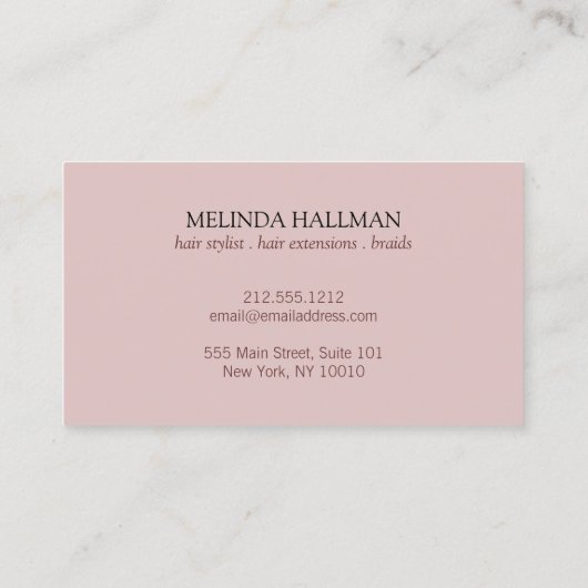 グラム美しいガールI美容師、ヘアエクステンション 名刺 (裏面)