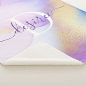 グラム薄紫金ゴールド絵を描抽象芸術エレガントモノグラム シェルパブランケット (3/4)