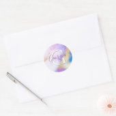 グラム薄紫金ゴールド絵を描抽象芸術エレガントモノグラム ラウンドシール (封筒)