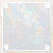 グラム虹色オパール玉石染色ガラス ガラスコースター (裏面)