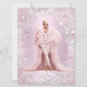 グラム誕生日ピンクシルバーウィンターワンダーランドティアラ 招待状 (裏面)