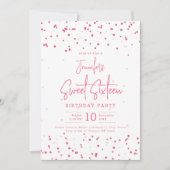 グラム赤面ピフェイクックホイルドットスウィート16パーティー 招待状 (正面)