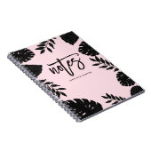 グラム赤面ピンクと黒の熱帯ノート ノートブック (右側)