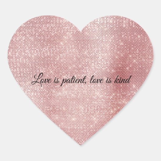 グラム赤面ピンクグリジースパークル ハートシール (正面)