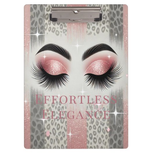 グラム赤面ピンクグリッターまつ毛 クリップボード (正面)