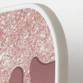 グラム赤面ピンクグリッタードリップフォイルモノグラム ピックルボールラケット (左詳細)