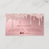 グラム赤面ピンクグリッタードリップフォイル美しいサロン 名刺 (裏面)