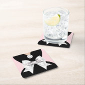 グラム赤面ピンクファンシーティファニーテーマベビーシャワー スクエアペーパーコースター (インサイチュ)